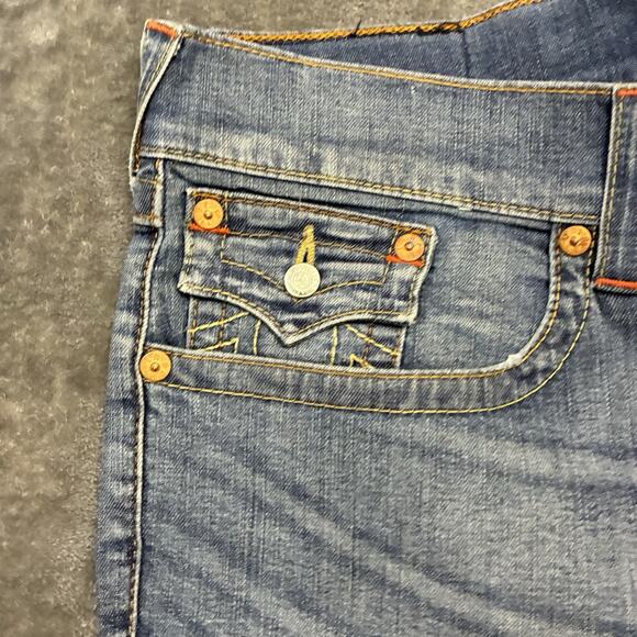 True Religion Shorts Men’s 42 Blue Cutoff Grunge Denim Y2K Jeans - Picture 2 of 9